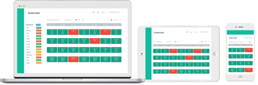 Papershift's online human resources planning allows your employees to access your roster at any time